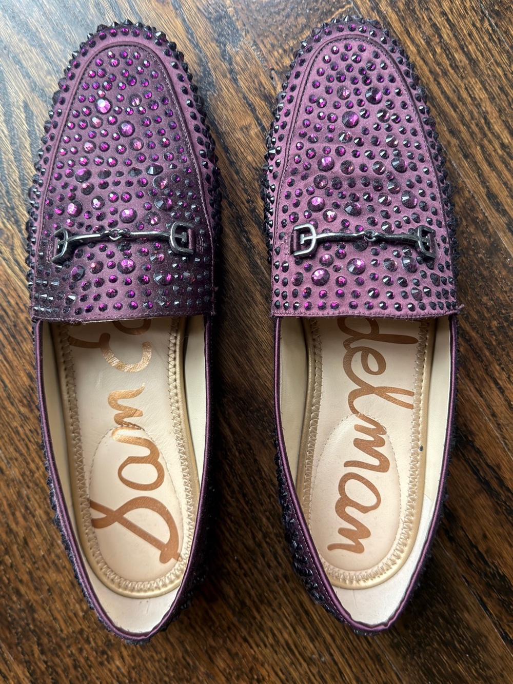 Sam Edelman Loraine Loafer Plum Crystal-Embellished